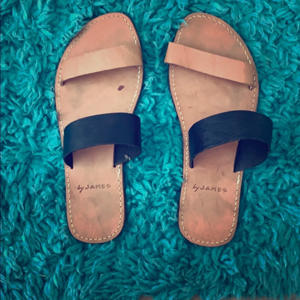 Nude and Black Sandals by James